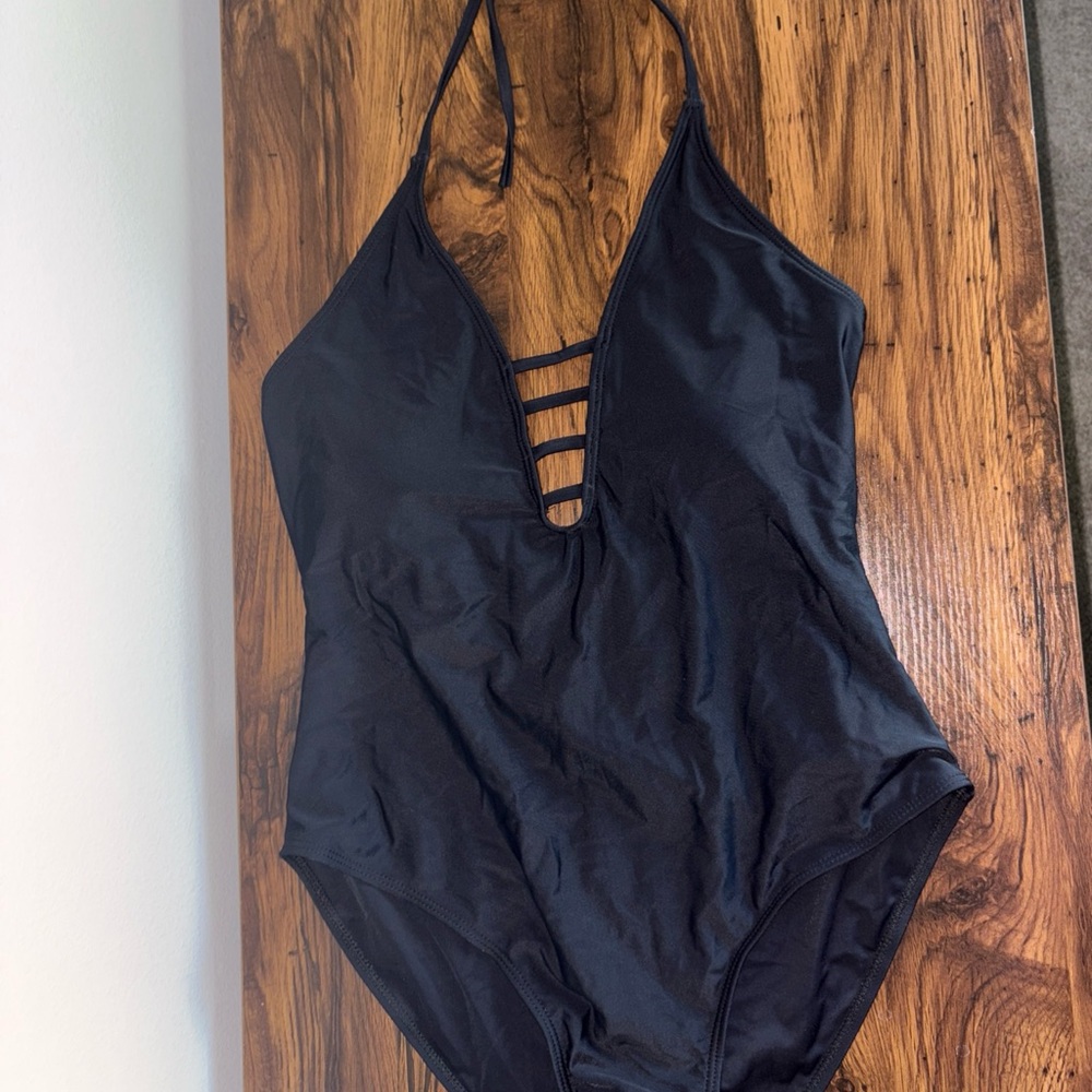 Black Halter One-Piece Swimsuit